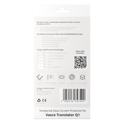 Gehard glazen screenprotector voor Vasco Translator Q1