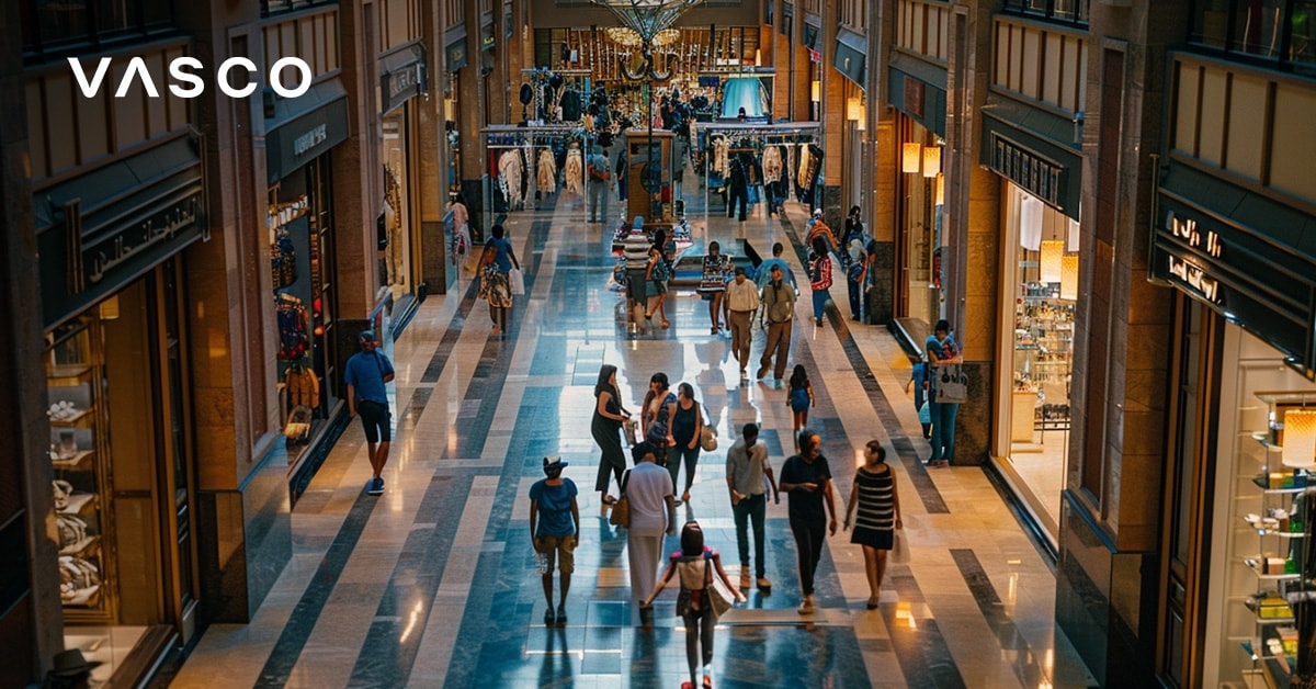 Overdekte winkelcentrum in Dubai met luxe winkels